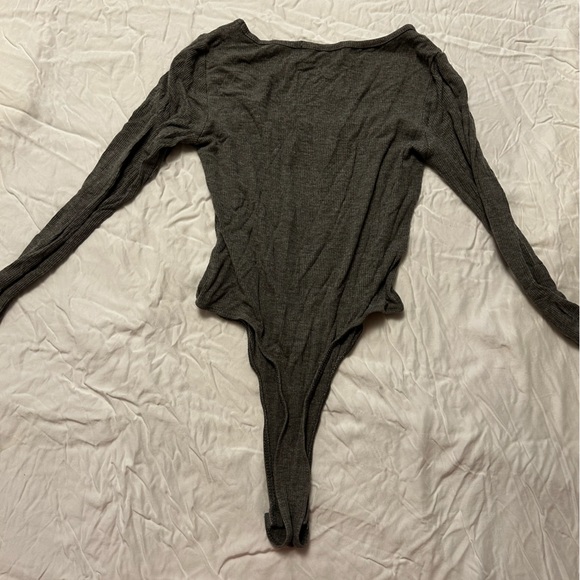 Workhall Grey Ribbed Medium Bodysuit - Picture 2 of 2